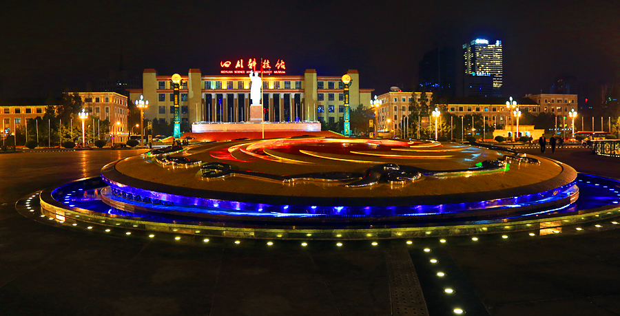 成都天府广场夜景——沧海手持拍摄