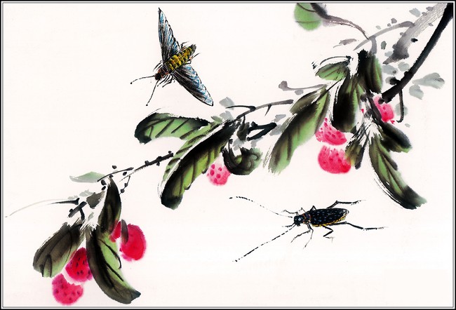 虫趣一水墨画